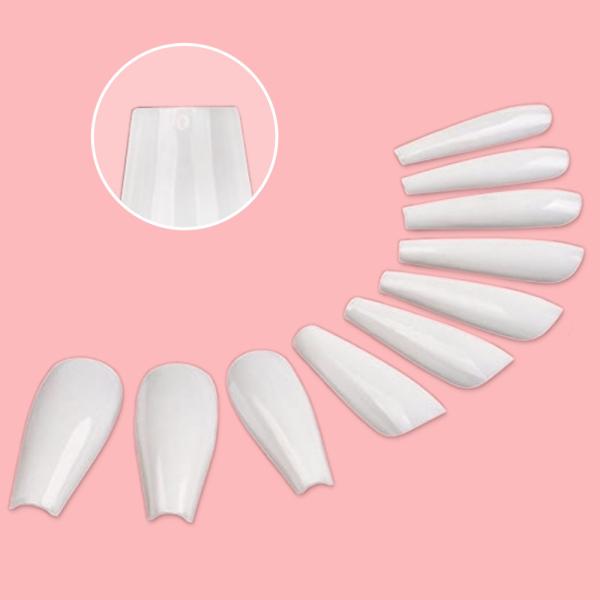 MSDS Certification Customized Accepted Designer Luxury 500Pcs Salon Fakenail False Long Ballet Virtual French Nail Tips