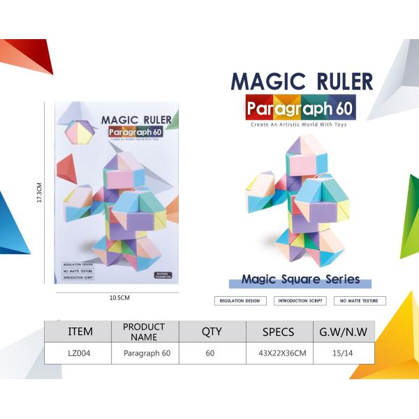 Customized ABS Macaron Magic Ruler Folding Puzzle Toys for Children's Development