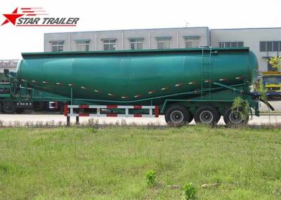 Banana Type Fuwa 3 Axles Bulk Cement Semi Trailer Green Colour CCC ISO Certification