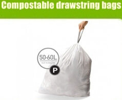Laundry Dry Cleaning Bag Customized Printing, Hotel Laundry, PLA Biodegradable Compostable Tear Tape Tie Closure Bio