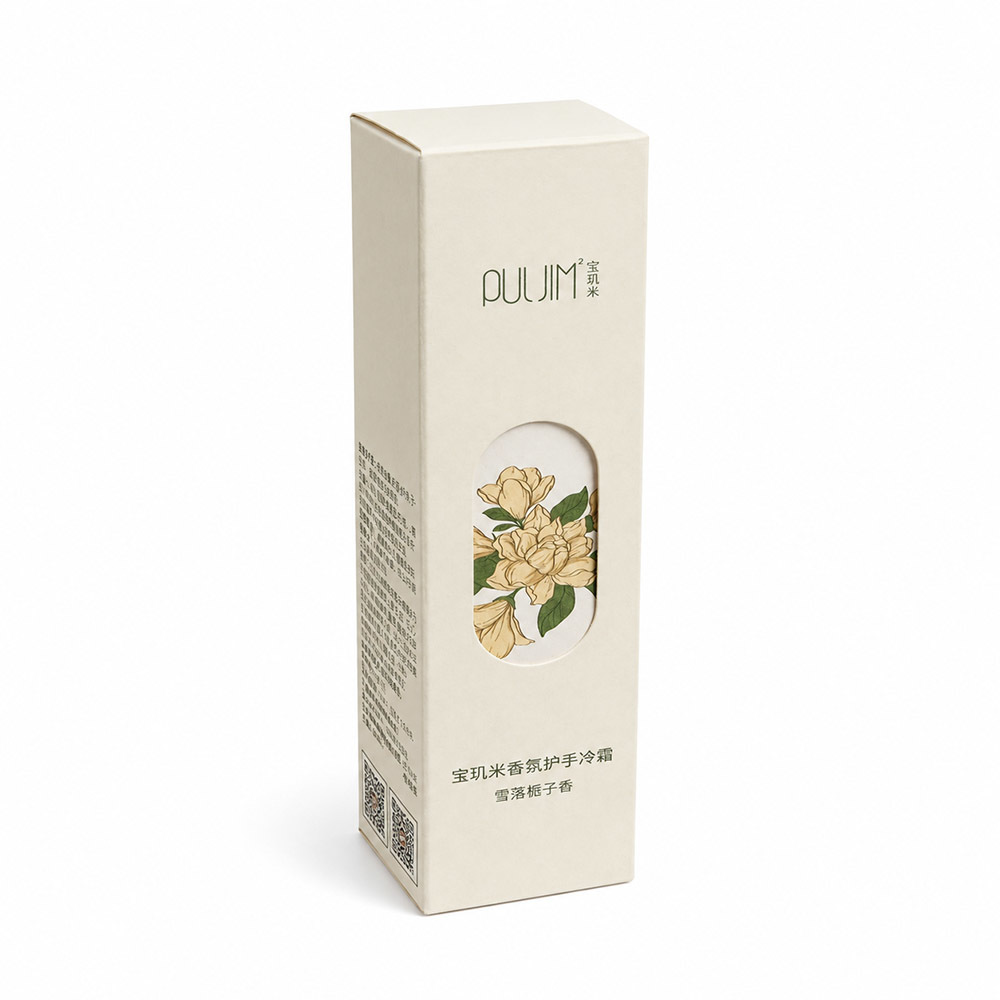 Box In Box Window Packaging Box Hand Cream Oval Display Slim Structure