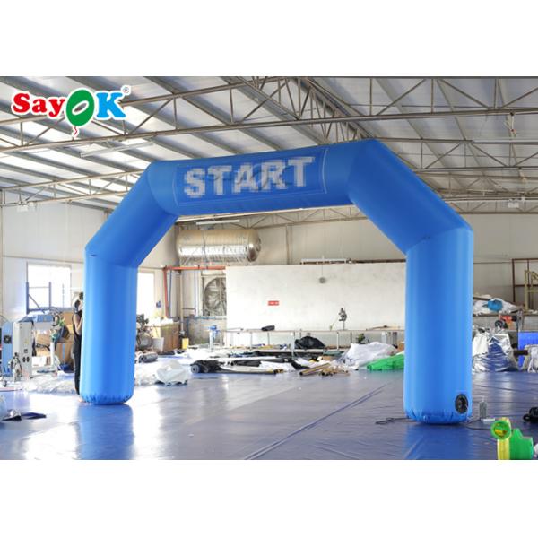 Entrance Gate Arch Designs Blue Start Line Inflatable Arch With Air Blower For Promotions Customized Logo