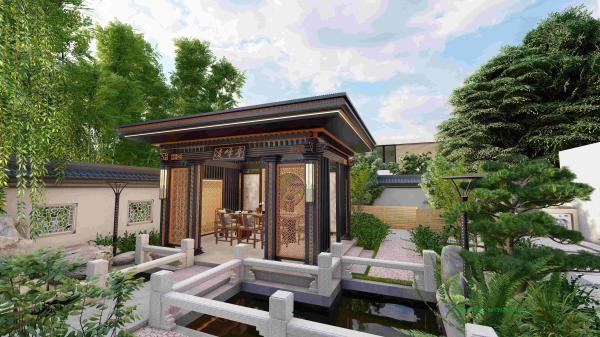 Novo estilo chinês de alumínio pavilhão de jardim de liga de arbor quiosque Uma versão moderna da estética tradicional