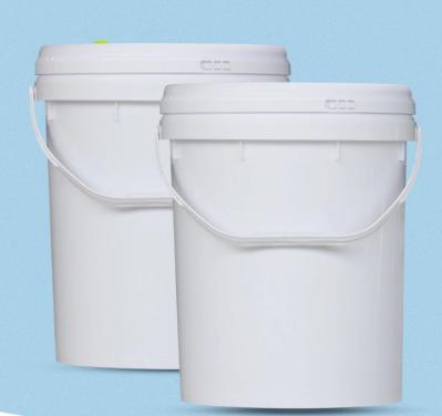 Cylindrical White Plastic Buckets Food Grade 5 Gallon Paint Buckets HDPE