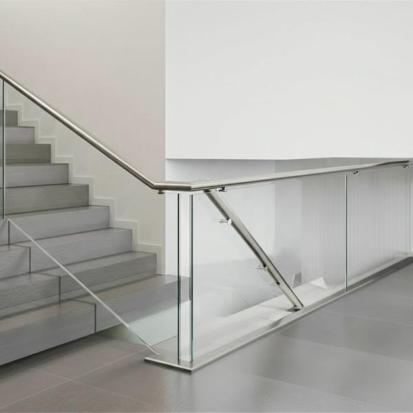 Heavy-Duty Stainless Steel Handrails with Flat Saddle Design for Glass Fencing