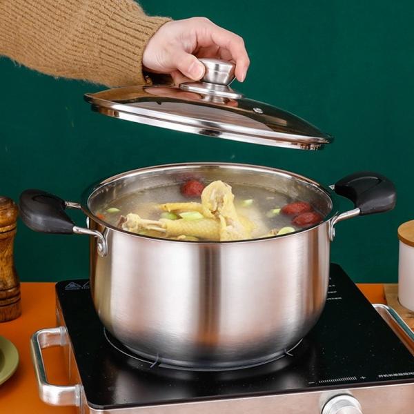 High Quality Home Kitchen Cooker Pasta Pot Stainless Steel Soup Stock Pot Induction Cooking Pot With Lid