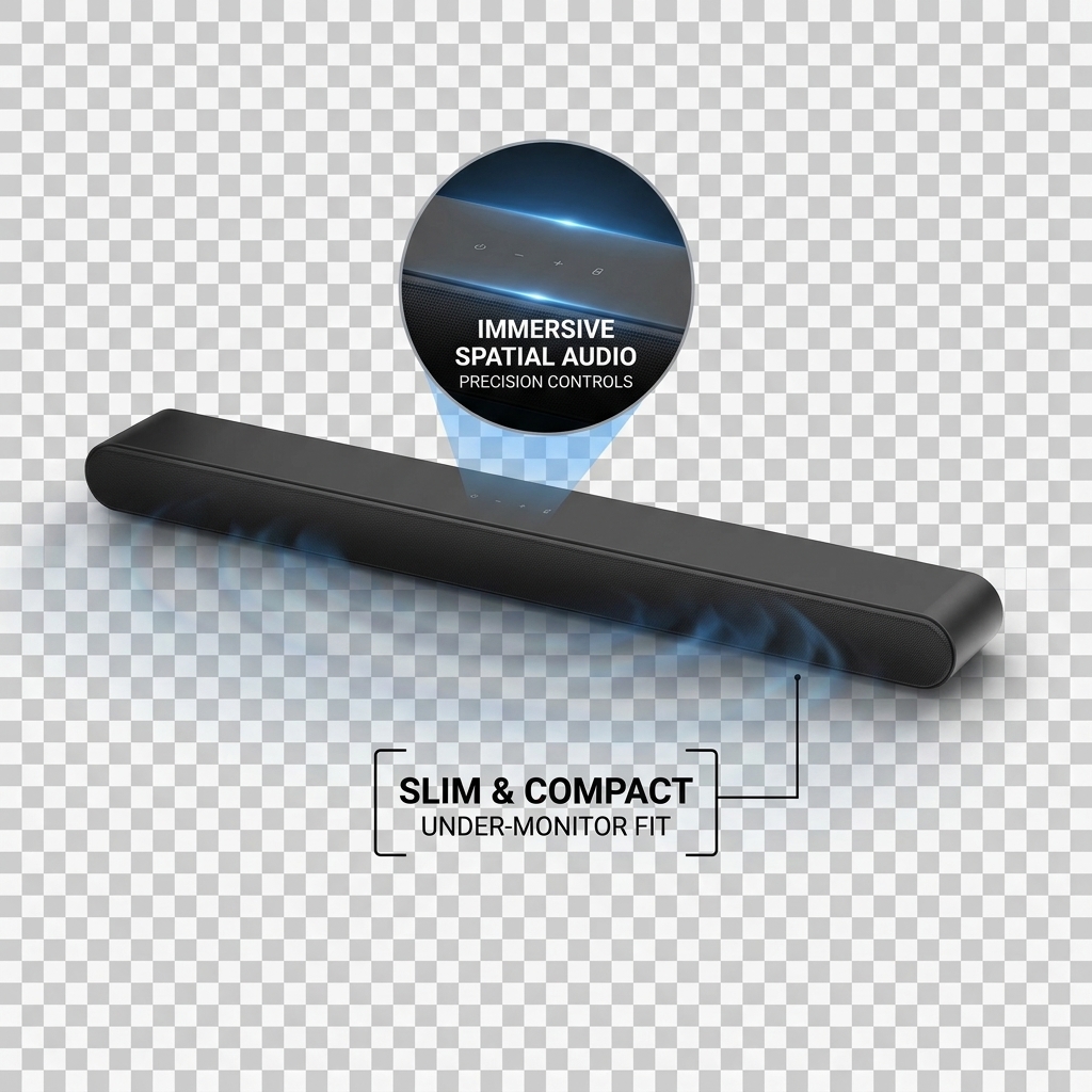 PC waterproof Soundbar Speaker AS1821 45CM RGB Compact Desktop Audio Monitor Speaker Video Calls