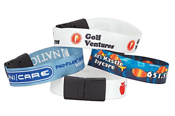 Delicate Patterns Fabric Festival Wristbands Polyester Stylish Promotional Items