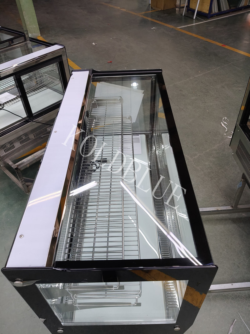 Wide Countertop Refrigerated Display Showcase with Flat Glass for Bakery LISA120R