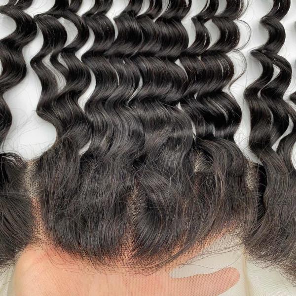 13x4 Customized 20A Natural Hairline Super Thin HD Lace Frontal Loose Deep 100% Brazilian Human Hair Extensions