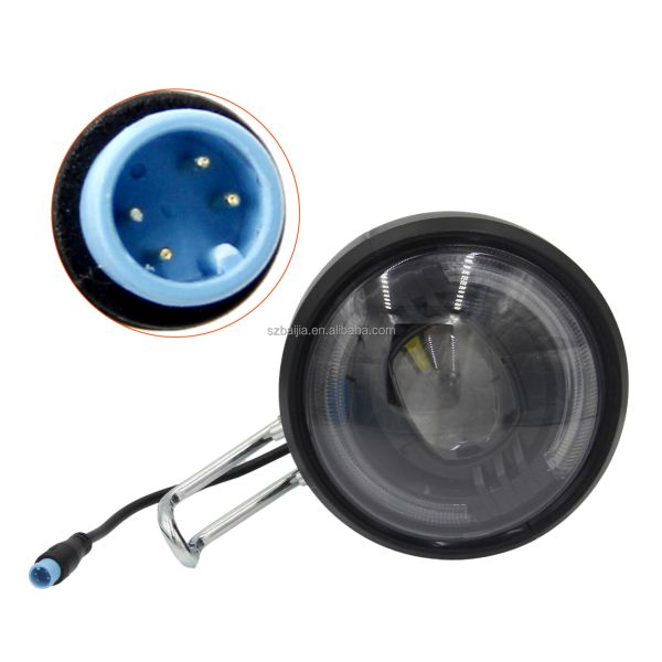 4 Pin Ebike Headlight Bicycle Accessories Black E Bike Integrated Lights