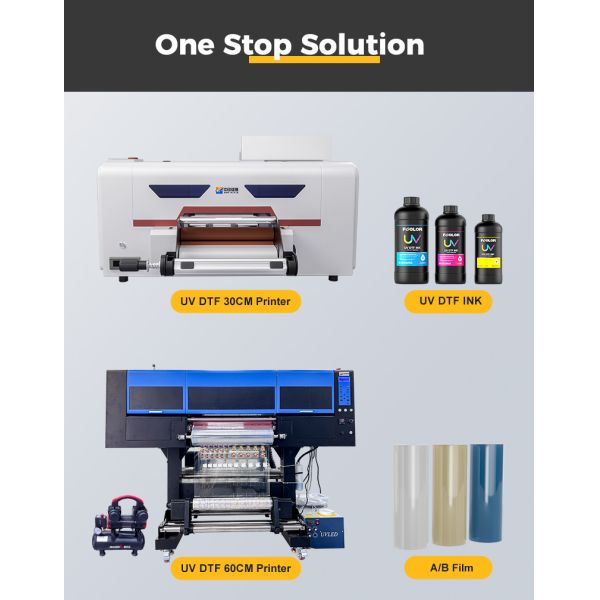 FCOLOR Wholesale Custom AB Cold Film Printing DIY logo Transfer on Glass & Film UV DTF Sticker