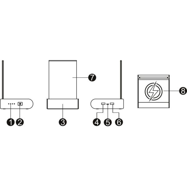 2 Ports Commercial Phone Charging Station , Wireless And Wire Charging Holder Power Bank Tablet Menu For Restaurants