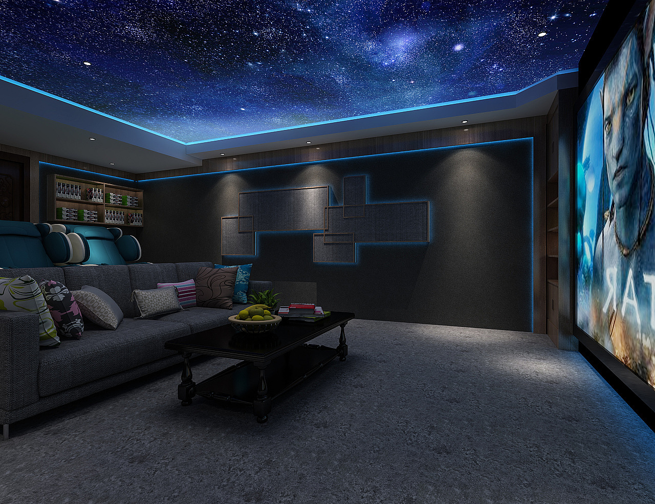 NRC 0.7 - NRC 0.9 Sound Acoustic Panels Customized Starry Sky Ceiling Panels