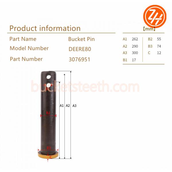 3076951 DR80 40CR Excavator Teeth Pins Heavy Machinery Spare Parts