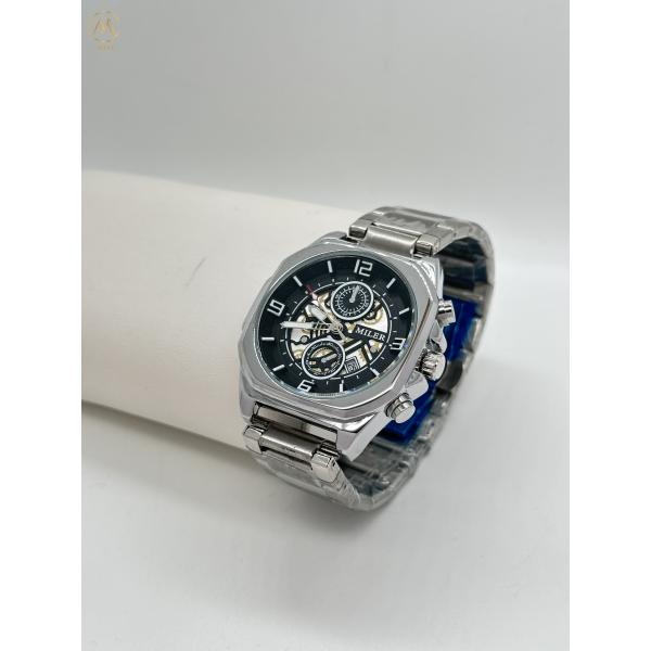 ML1113-Silver Bezel Luxury Trend Design Men Quartz Watches With Stainless Steel Band