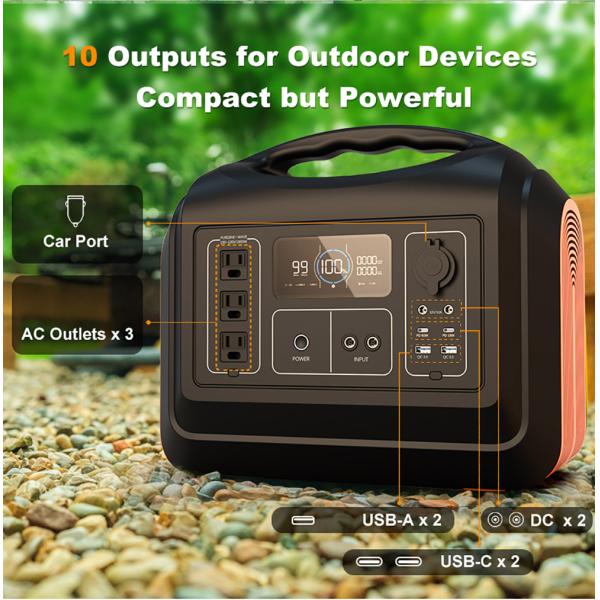EU 1800W Outdoor Solar Portable Power Station For Camping With Panel