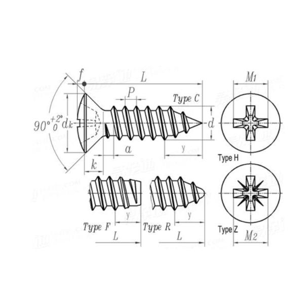Крест DIN7983 утопил поднятый зенкованный главный выстукивать привинчивает винт собственной личности Phillips выстукивая