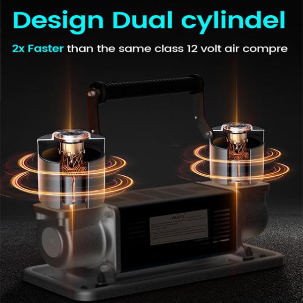 AM40 Double 40 Cylinder Portable 12V Electric Inflator for Car RV Tyre from Universal