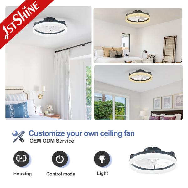 ABS Clear Plastic Blades 20 Inch Ceiling Fan with LED Light and Flush Mount Design