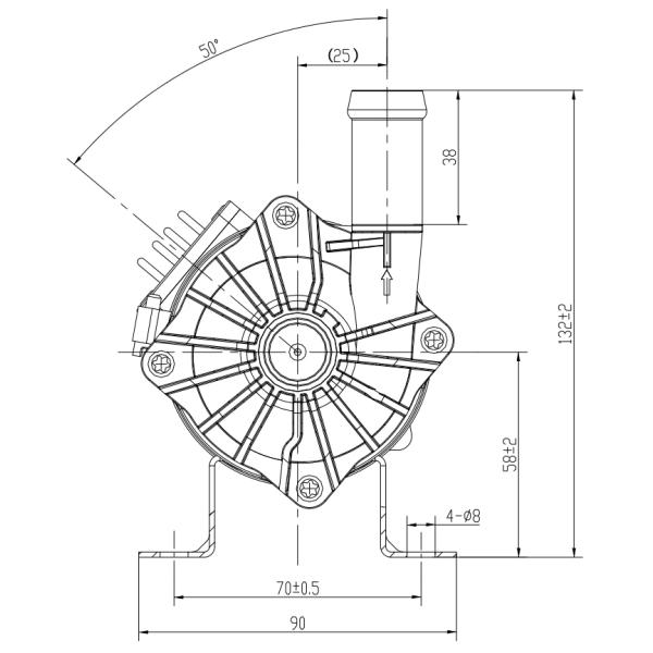Управление водяной помпы PWM корабля 24VDC 1800L/M 9M 100W BLDC электрическое