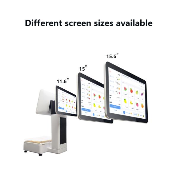 Supermarket POS System 15.6inch Dual Touch Screen with Built-in Scale Printer Wireless Protocol NFC Interface VGA