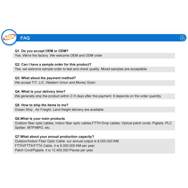 SMF Simplex 2.0mm Armored Fiber Optic Jumper Cable For Rodent Protection