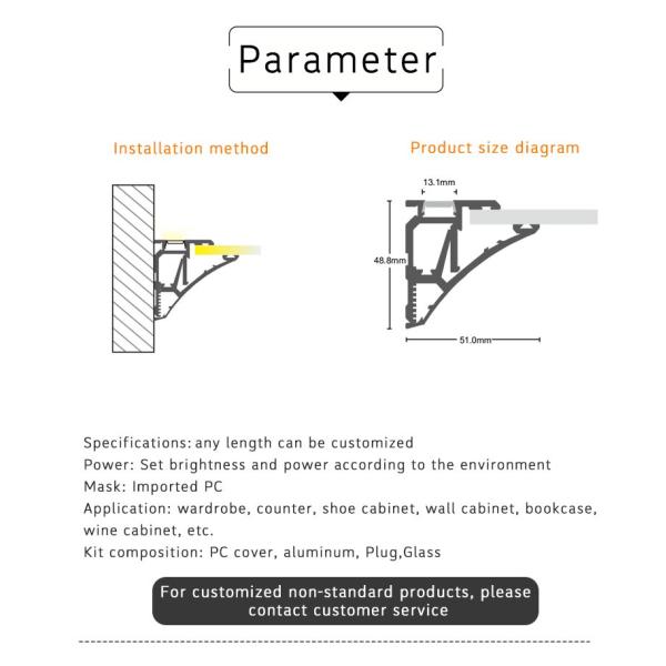 Surface Mounted Plasterboard LED Profile , Silver Extruded Aluminum LED Channel