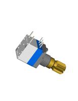 Potenciômetro rotatório de banda única ou dupla PCB de eixo de plástico/metal Lug 0,05W Potência nominal 10 000 ciclos