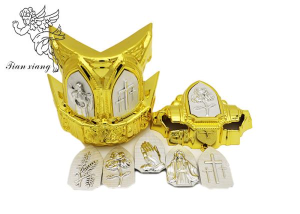 Copper And Silver Casket Accessories With Praying Hands , Casket Hardware Suppliers