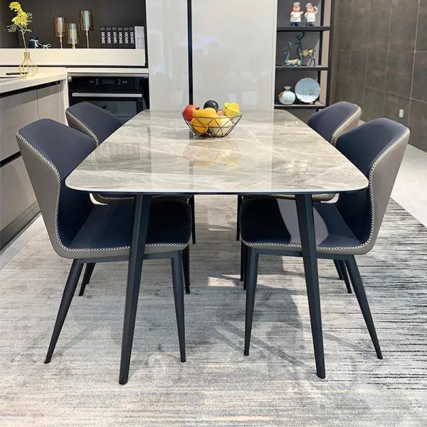 OEM European Style Rectangular Dining Table Set Marble Dining Room Furniture