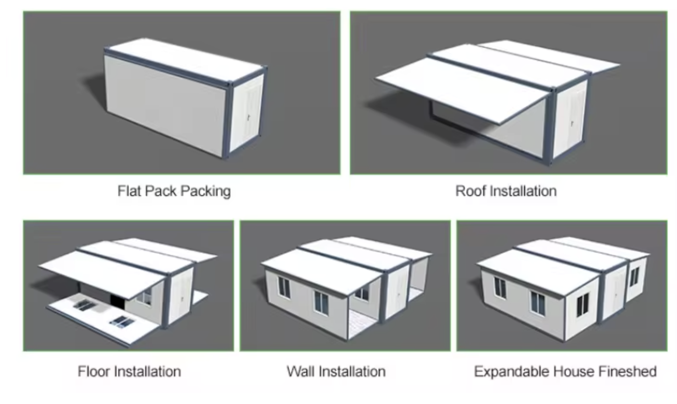 Scalable Design Expandable Container Home with Durable Steel Construction and Energy-Efficient Windows