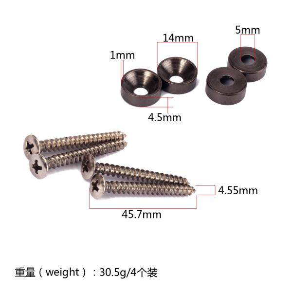 Ferrulas de pescoço de guitarra de metal ergonômico conjunto de ferramentas com parafusos de prata de durabilidade