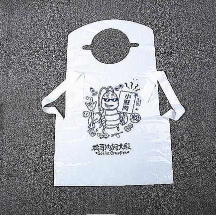 Custom Printed Cheap White Nonwoven Apron Disposable Adult Bib Disposable Apron Non Woven