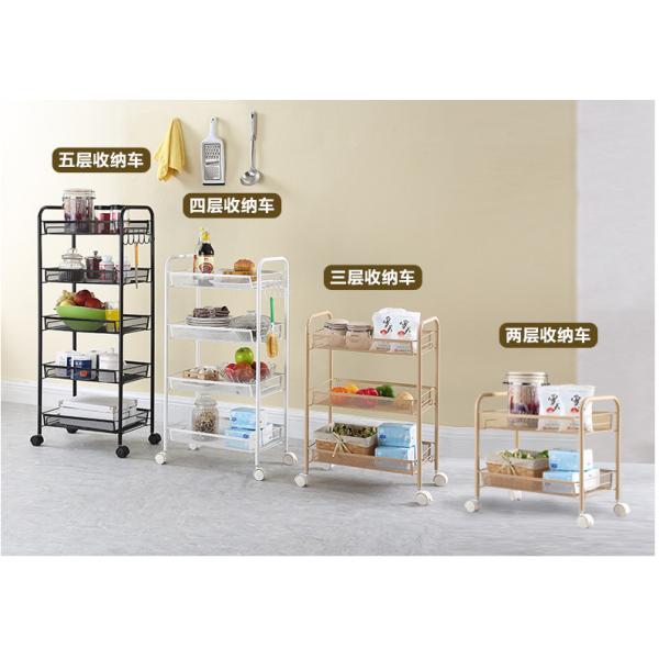 Rustproof 3 Tier Stainless Steel Cart , 10kg Bearing Steel Basket Trolley