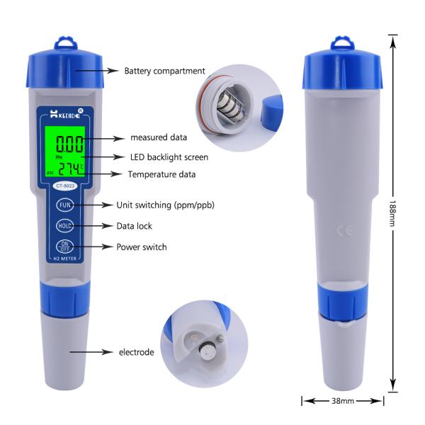 Digital H2 Wastewater Sanitation 2.40ppm Hydrogen Meter
