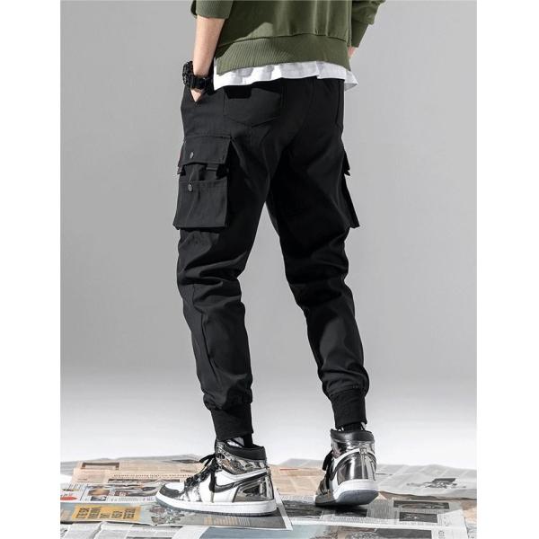 Men's Printed Cargo Pants with Pockets Mid Waist Plus Fleece Knitted Polyester/Cotton