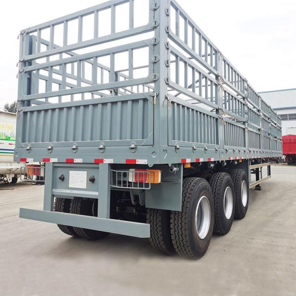 3-Axle 12-Tire High-Side Fence Cargo Semi-Trailer Is Fitted With Mechanical Suspension And Standard 28-Ton Landing Gear