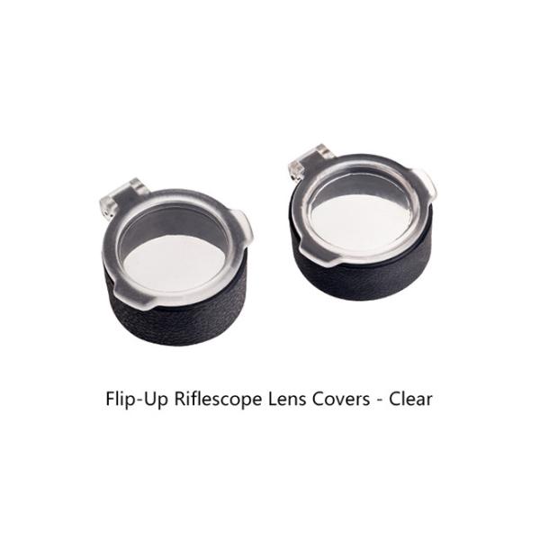 Rubber & Resin Tactical Accessories 40mm Flip - Up Riflescope Lens Covers - Clear