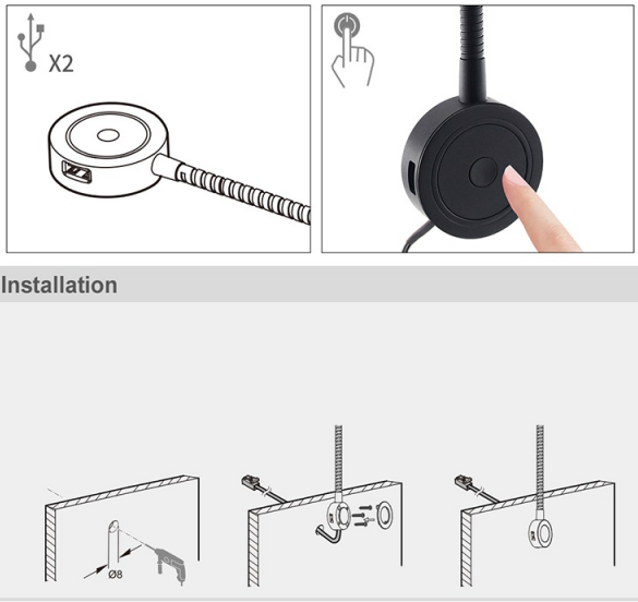 Wall Lamps Item Type 3W Bedroom Bedside Headboard Lamp USB Dimmable Led Reading Light