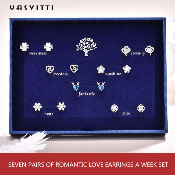 o brinco do amor do GV de Sterling Silver Jewelry Sets do chifre 92,5% 1.5g ajustou o chifre azul