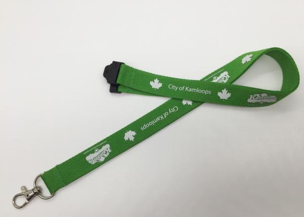 Promotions custom Green color silk screen printing Lanyards with any customized logo
