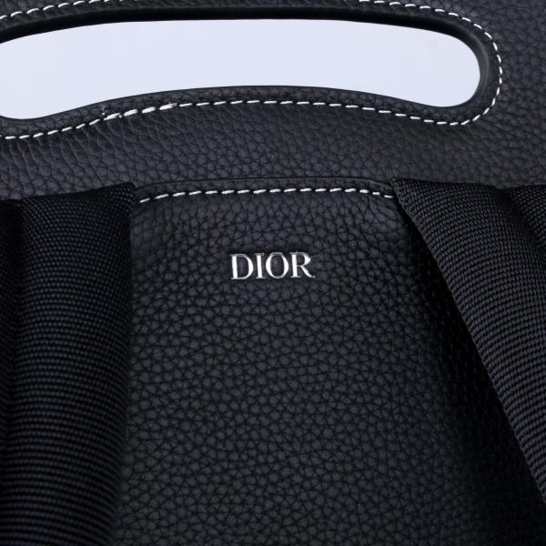 Veau en cuir de Christian Dior Gallop Backpack Black Grained de bases d'hommes