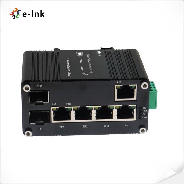 Commutateur Ethernet à 4 ports industriel 802.3bt 90W PoE + 1 port 10/100/1000T + 2 ports 100/1000X SFP Gigabit
