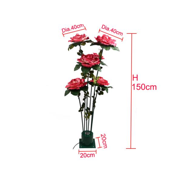 LED Simulation EVA Rose Lights lawn flower lamp Garden courtyard beautiful display bright landscape decorative