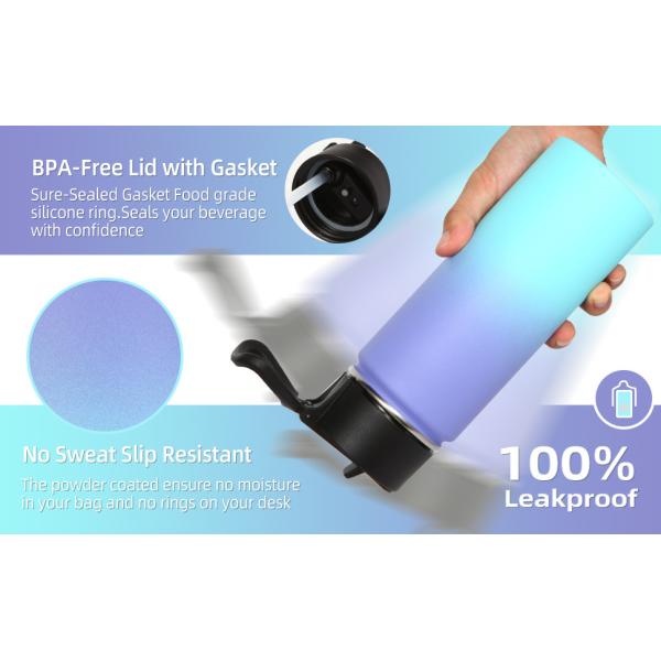 Volhoply 18oz Stainless Steel Insulated Water Bottle Wide Mouth