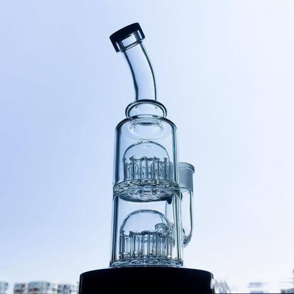 12 Arms Thick Glass Bong Hookah Percolator Perc Oil Rigs 14mm Joint