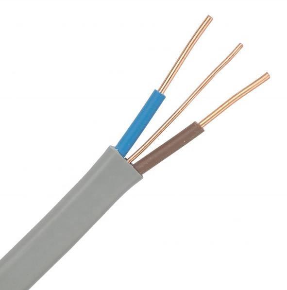 Construction Flat Electrical Cable 2*1mm2+E Pvc Insulated Copper Wire