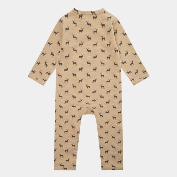 Newborn Baby Girl Deer Printed Romper Jumpsuit Long Sleeve Cotton Knit Bodysuit Romper