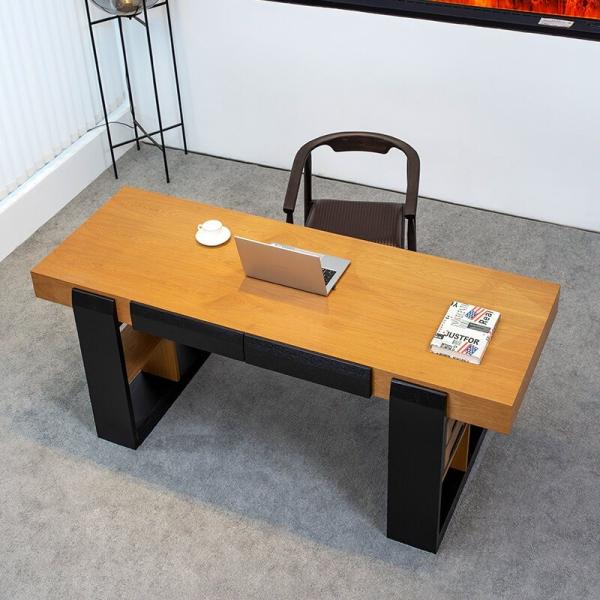 Khaki Rectangular Casual Office Desk For Hotel Room Apartment